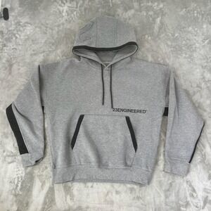 Jordan Hoodie Mens Medium Gray Pullover 23 Engineered Quilted Panels Sweatshirt